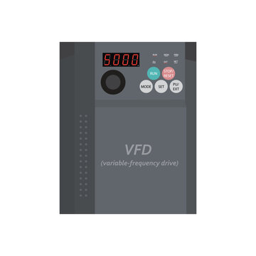 vector illustration of variable frequency drive or VFD isolated on white background