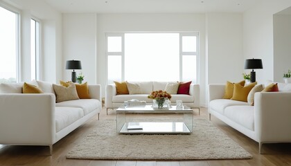 modern white living room