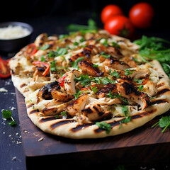 Light Roasted Garlic Chicken Flatbread