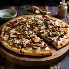 Truffle Chicken Mushroom Pizza