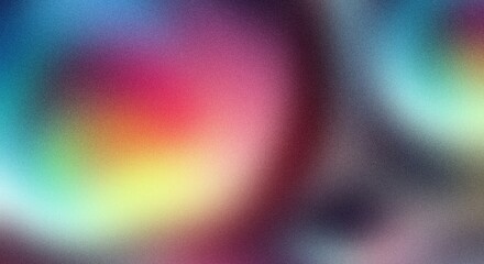 Retro blue red yellow purple pink grainy gradient background noise texture effect summer poster design seamless colors teal abstract wave pattern.