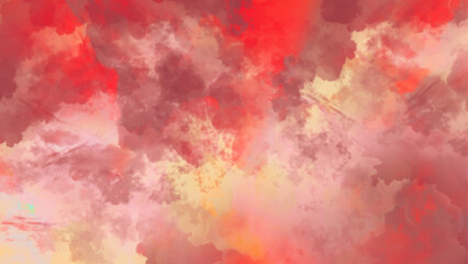 Abstract orange watercolor Background, Abstract decorative and bright orange or red background with paint, Dark red grungy canvas background or texture.