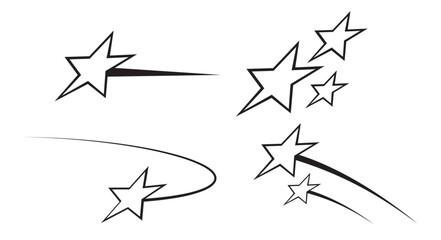 Minimalist Futuristic Streetwear. Aesthetic line with stars. Y2k style. Retro futuristic elements. Vector illustration