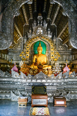 タイチェンマイにある銀の寺として有名なワット・シースパンの美しい風景Beautiful scenery of Wat Si Suphan, famous as the Silver Temple in Chiang Mai, Thailand