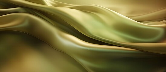 Obraz premium Luxurious abstract background with a gradient of olive-colored silk satin, showcasing a mix of light and dark shades with a matte and shimmer finish, perfect for design with copy space image.