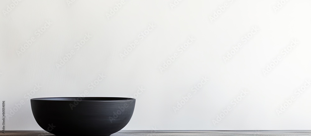 Aufkleber a single black ceramic bowl sits empty against a white backdrop, offering a side view with a closeup