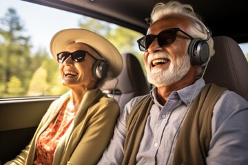 Senior Couple Embracing Adventure: Navigating the Road with Modern Technology