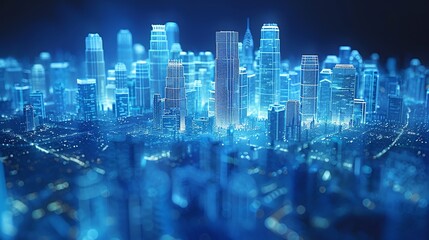 Obraz premium wallpaper blur modern city town scene fantasy