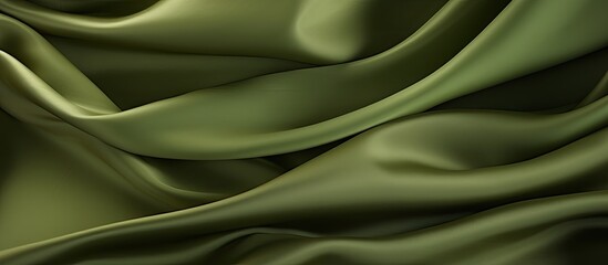Obraz premium Olive gradient cloth with dark hues for an abstract background design with creases and a drape effect, ideal for a copy space image.