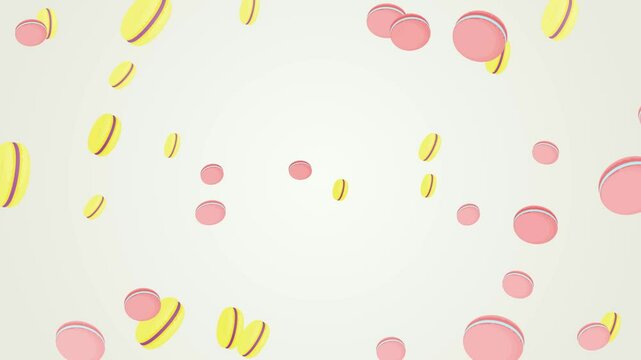 飛び出すカラフルなマカロン