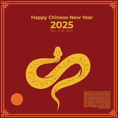 Chinese snake new year templet 2025