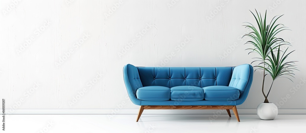 Poster modern sofa isolated on white background. with copy space image. Place for adding text or design