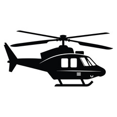 Helicopter silhouette vector graphic. Helicopter Silhouette Collection. Silhouette of a large helicopter on a white background.