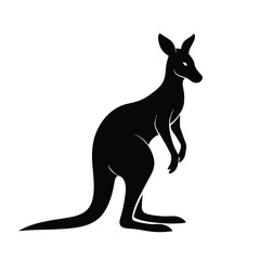 Kangaroo silhouette icon. Vector illustration. kangaroo silhouette vector.