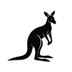 Kangaroo silhouette icon. Vector illustration. kangaroo silhouette vector.