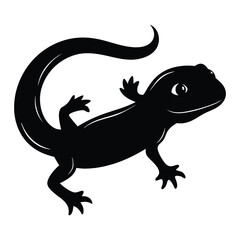 Lizard chameleon, gecko logo or icon vector design template. Newt Icon Silhouette Illustration. Amphibian Vector Graphic Pictogram Symbol Clip Art. Doodle Sketch Black Sign. 