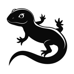 Lizard chameleon, gecko logo or icon vector design template. Newt Icon Silhouette Illustration. Amphibian Vector Graphic Pictogram Symbol Clip Art. Doodle Sketch Black Sign. 