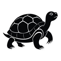 Tortoise silhouettes and icons. black flat color simple elegant Aldabra Giant Tortoise animal vector and illustration. Turtle vector. Turtle Silhouette.