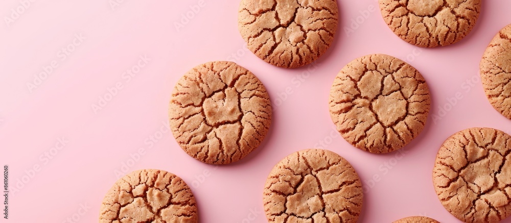 Poster cookies isolated on pastel background with clipping path. with copy space image. place for adding te
