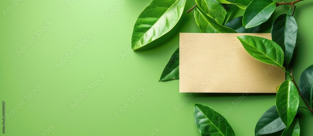 Poster Green Eco Friendly Label. Copy space image. Place for adding text or design
