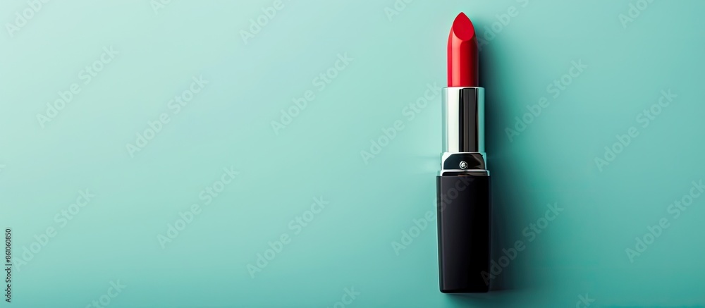 Aufkleber Red lipstick set Isolated on pastel background  Woman. with copy space image. Place for adding text or design