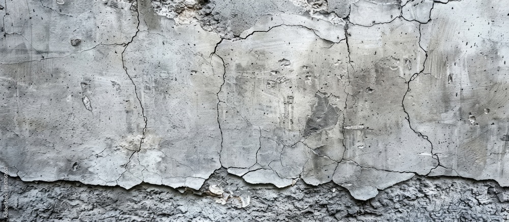 Poster gray rough old concrete wall texture. textured cement plaster surface with small cracks. wide grunge