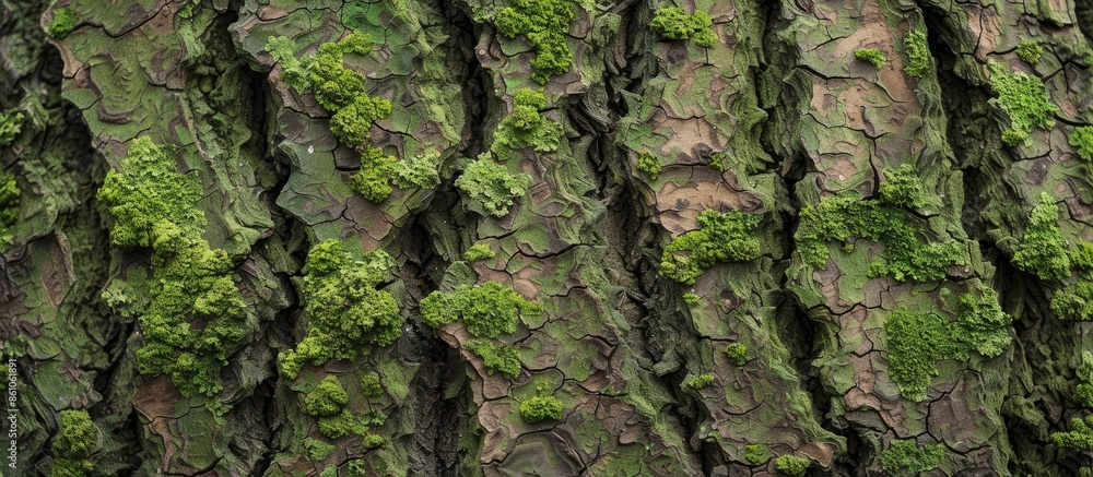 Aufkleber Mossy Tree bark high resolution texture. with copy space image. Place for adding text or design