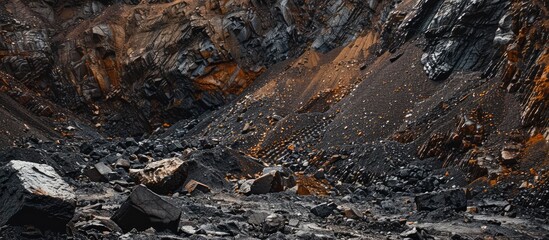 The effects of mining - vertical. Copy space image. Place for adding text or design