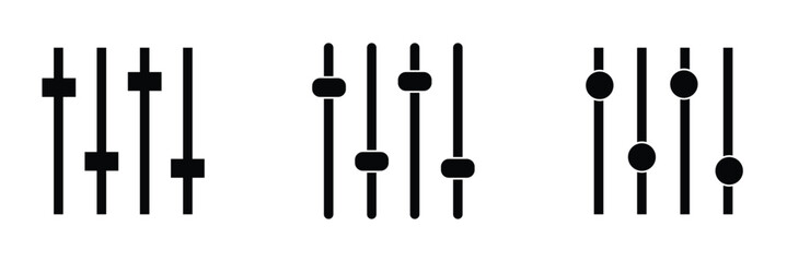 Filter control icon vector set. Adjustment illustration sign. mixer symbol on white background.