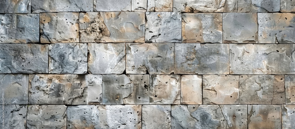 Poster Concrete of stone wall background seamless and texture. with copy space image. Place for adding text or design