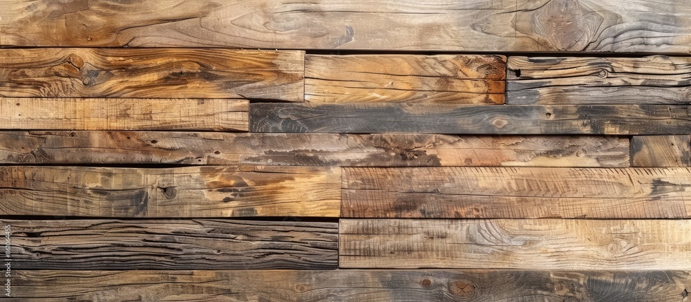 Poster natural wood wall or flooring pattern surface texture. close-up of interior material for design deco