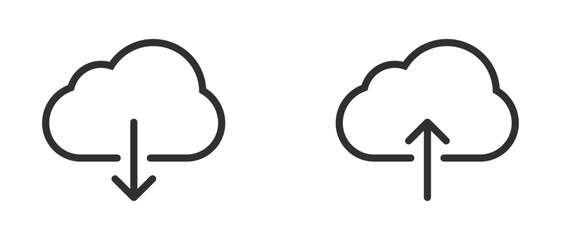 Download and Upload Cloud sign icon vector illustration design