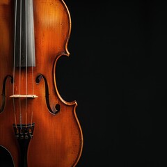 violin on dark background. generative ai