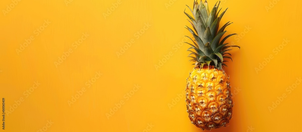Fototapete pineapple isolated on pastel background. food isolated. with copy space image. place for adding text