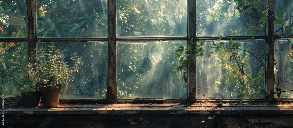 Poster sun room window. with copy space image. Place for adding text or design