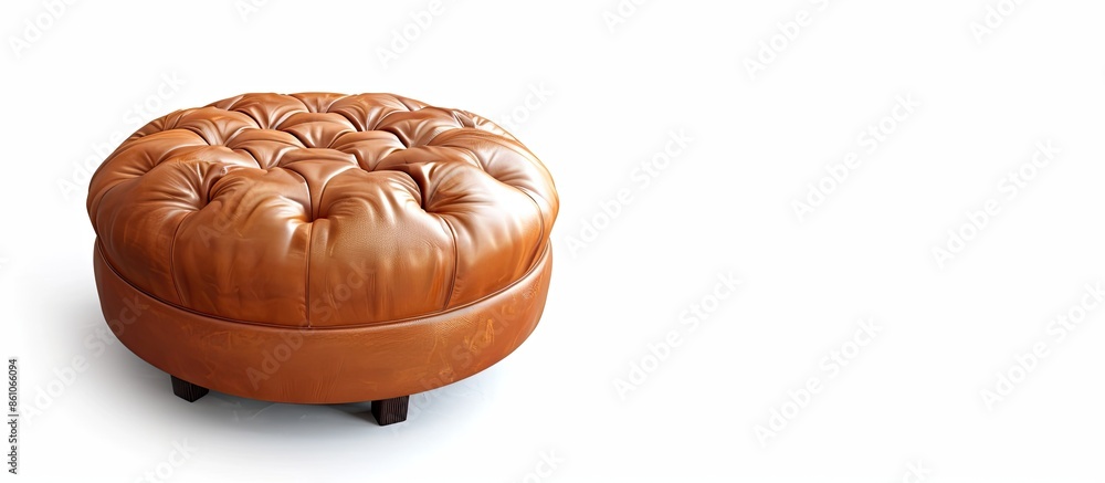 Poster Padded soft seating stool isolated on white. with copy space image. Place for adding text or design