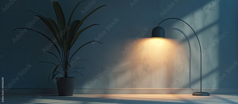 Poster lamp and room interior object design. with copy space image. Place for adding text or design