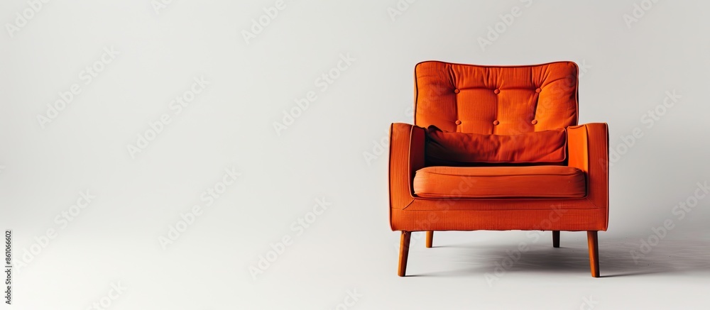 Poster Armchair on white background. with copy space image. Place for adding text or design