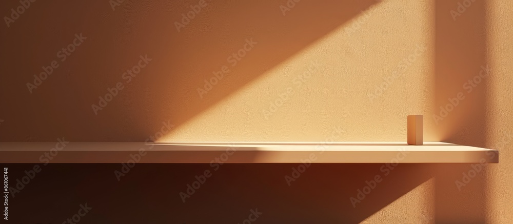 Aufkleber empty desk and brown interior . with copy space image. Place for adding text or design