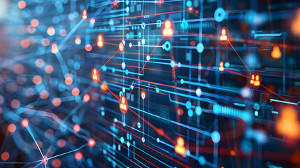 Data streams across a screen symbolizing constant information exchange on social networking platforms. Concept Social Media, Data Exchange, Information Flow, Online Communication