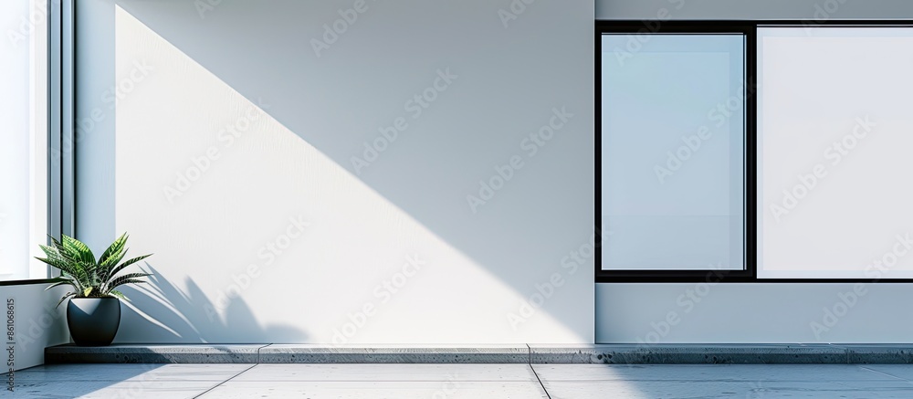 Poster Half cut modern window. with copy space image. Place for adding text or design