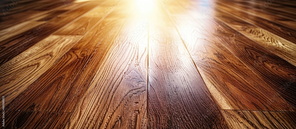 Poster brown laminate floor texture background. natural wooden polished surface parquet. with copy space im