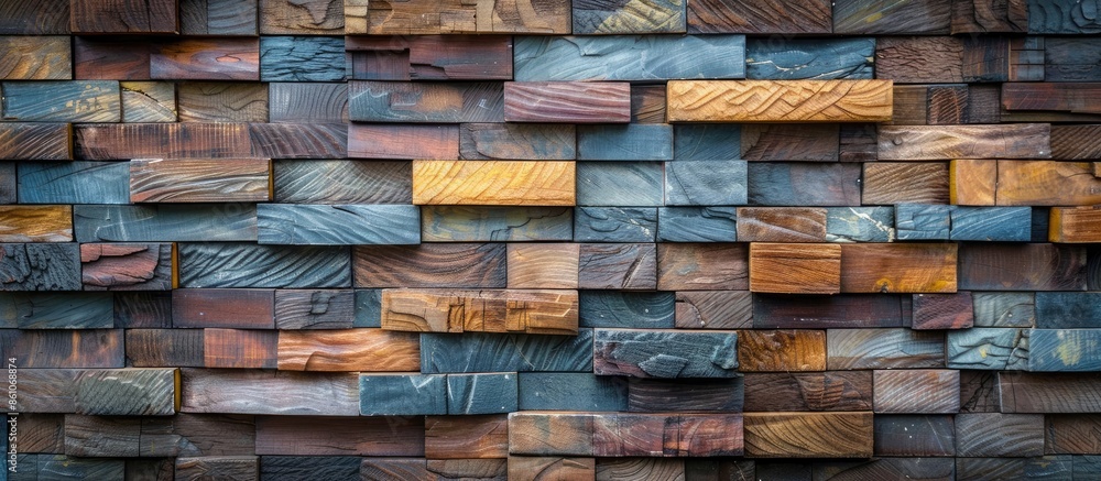 Poster The design of wooden wall. with copy space image. Place for adding text or design