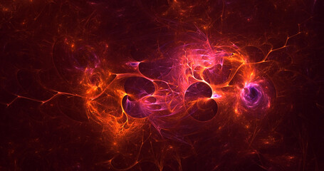 Fototapeta premium 3D manual rendering abstract technology fractal background. Its not AI Generatd illustration.