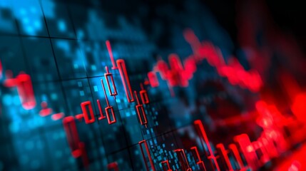 A colorful representation of volatile financial data analysis using graphs and charts.