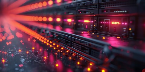 Fototapeta premium wallpaper of a fiber optic service provider cable server datacenter firewall panel, network, firewall, cable, service, server, communication, computer, datacenter, internet, fiber, router, plug, optic