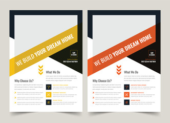 Creative Construction Flyer Template, Modern Construction Flyer, Print Ready, Home Repair Flyer