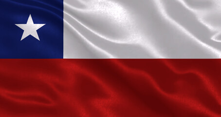 Illustration of Chile waving flag 