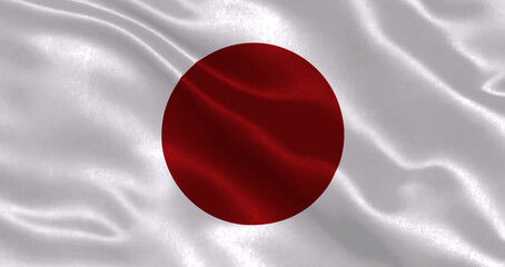 Illustration of Japan waving flag 