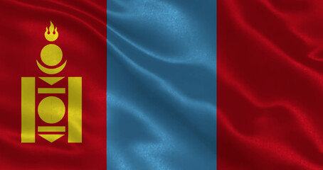 Naklejka premium Illustration of Mongolia waving flag 